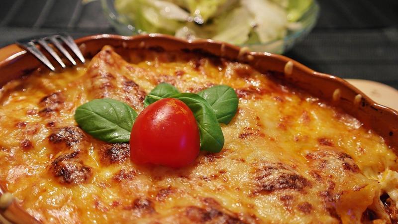 Lasaña pollo con champiñones